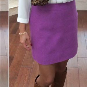 J Crew 6 Purple wool mini skirt